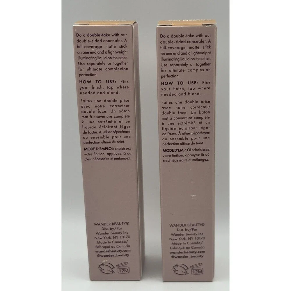 x2 Wander Beauty Dualist Matte Illuminating Concealer Golden Tan 0.14 fl oz NEW